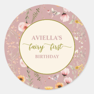 Pegatina Redonda Fantasy Fairy First Wilflower