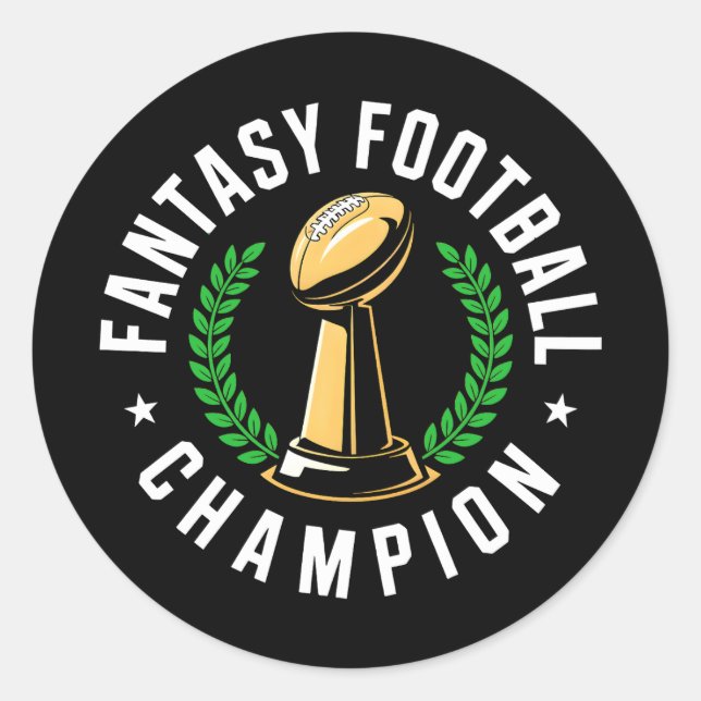 Pegatina Redonda Fantasy Football Champion (Anverso)