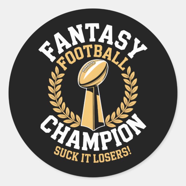 Pegatina Redonda Fantasy Football Champion (Anverso)