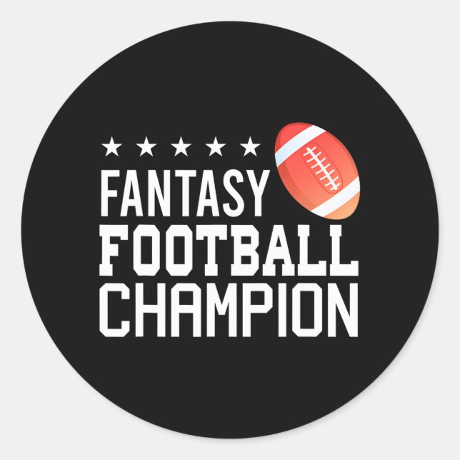 Pegatina Redonda FANTASY FOOTBALL CHAMPION Champion (Anverso)