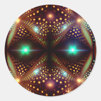 Pegatina Redonda Fantasy Mandelbrot Fractal