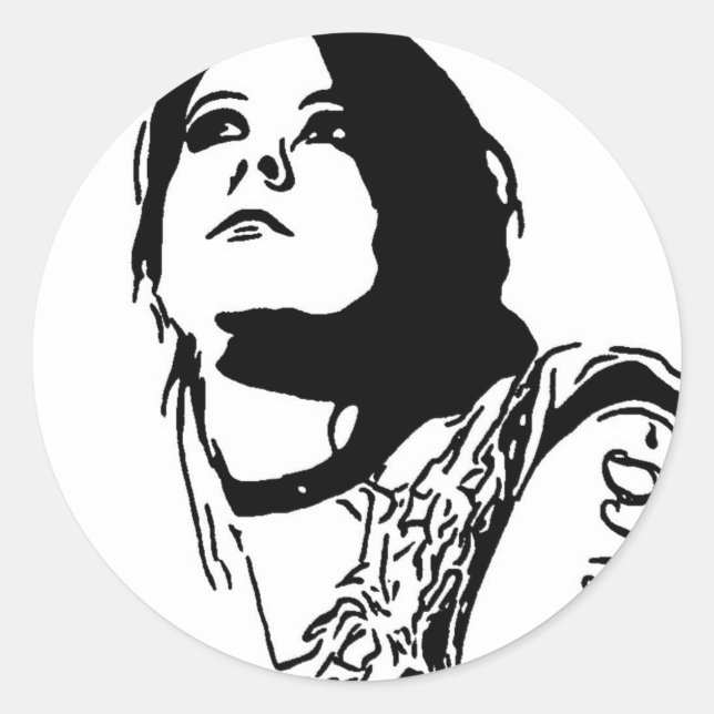 Pegatina Redonda Faraway Stare (Anverso)