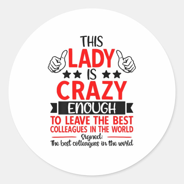 Pegatina Redonda Farewell Coworker Leaving Job, Coworker Going Away (Anverso)