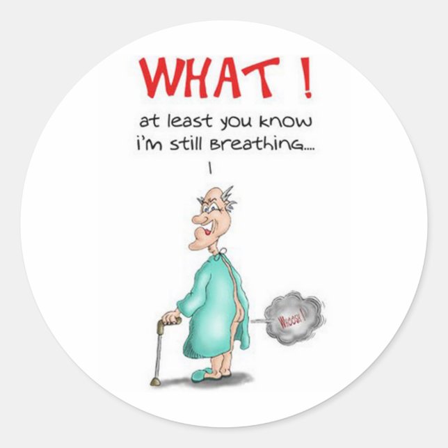 Pegatina Redonda Faring Old Man (Anverso)