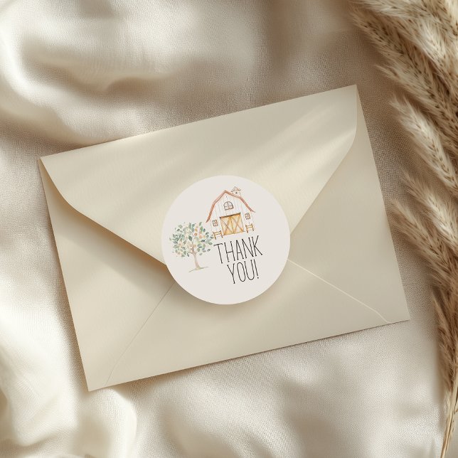 Pegatina Redonda Farm Animals Meadow Friends Baby Shower (Subido por el creador)