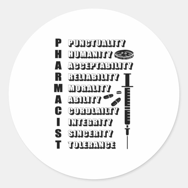 Pegatina Redonda Farmacéutica Farmacéutica (Anverso)