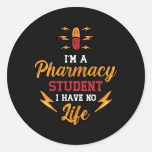 Pegatina Redonda Farmacéutico Soy Un Técnico Tecnológico Estudianti