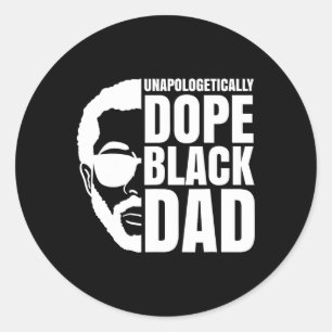 Pegatina Redonda Fármacos: Papá negro, padres africanos afroamerica