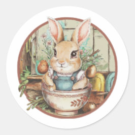 Pegatina Redonda Farmcore Ramen Bunny