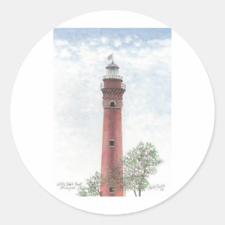 Pegatina Redonda Faro de Ludington