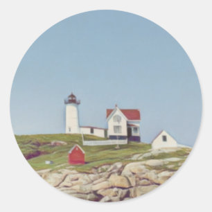 Pegatina Redonda Faro de nubble