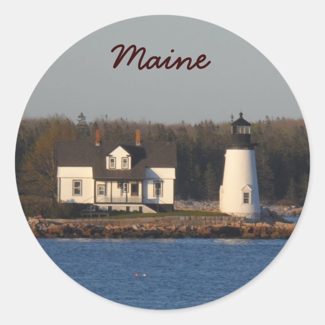 Pegatina Redonda Faro de Prospect Harbour Lighthouse - Maine (Anverso)