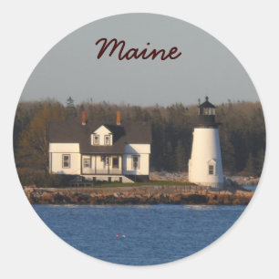 Pegatina Redonda Faro de Prospect Harbour Lighthouse - Maine