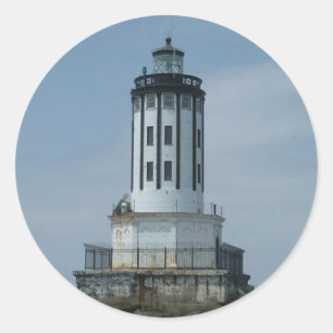 Pegatina Redonda Faro del puerto de Los Ángeles