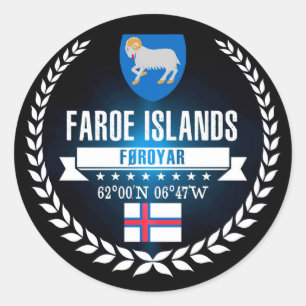 Pegatina Redonda Faroe Island
