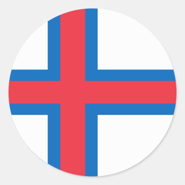 Pegatina Redonda Faroe Islands flag Sticker (Anverso)