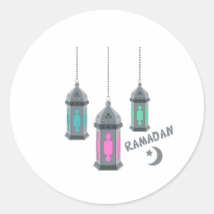 Pegatina Redonda Faroles de Ramadán