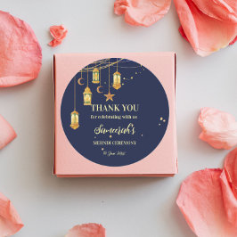 Pegatina Redonda faroles marroquíes noche estrellada Mehndi persona