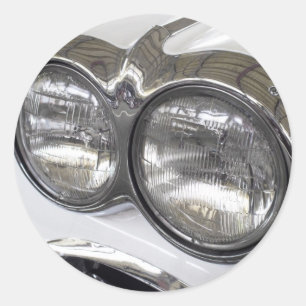 Pegatina Redonda Faros de coche clásicos