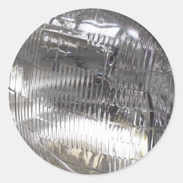 Pegatina Redonda Faros de coche clásicos (Anverso)