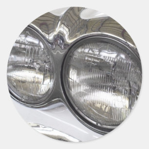 Pegatina Redonda Faros de coche clásicos