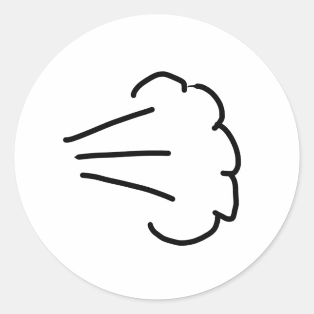 Pegatina Redonda Fart Cloud (Anverso)