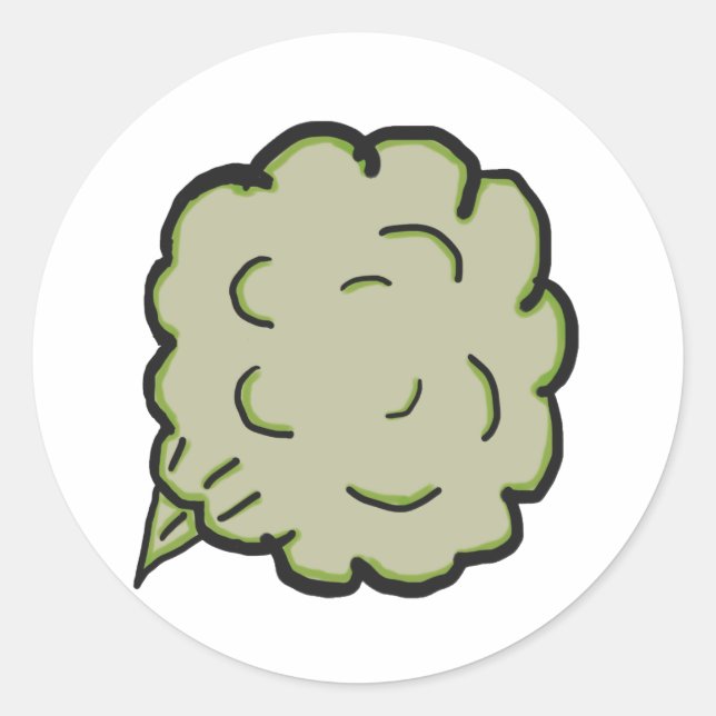 Pegatina Redonda Fart Cloud (Anverso)