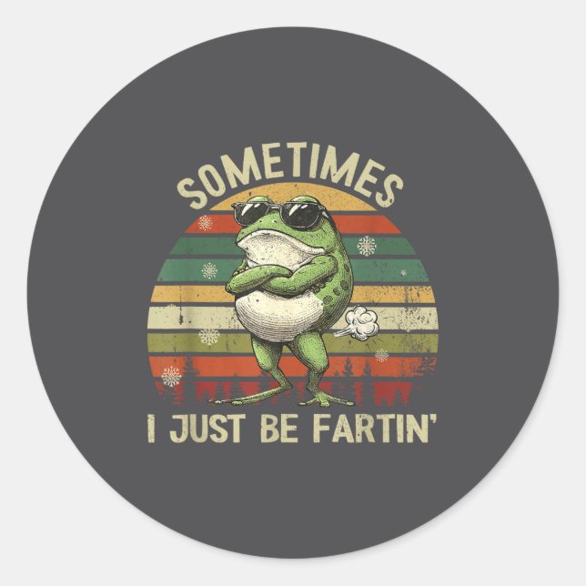 Pegatina Redonda Farting I Just Frog Sometimes Crew (Anverso)