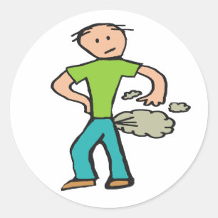 Pegatina Redonda Farting Man