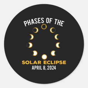 Pegatina Redonda Fases de eclipse solar Eclipse solar