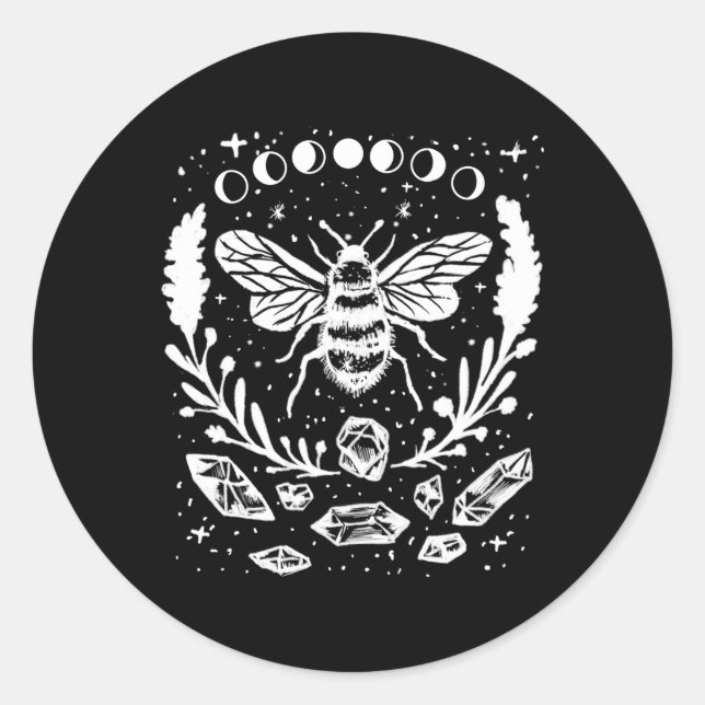 Pegatina Redonda Fases de la luna de miel Estilo de Punk gótico (Anverso)