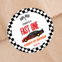 Fast One Red Flame Race Car Primer Fiesta de cumpl