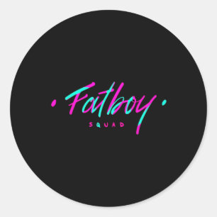 Pegatina Redonda Fatboy Squad Gym Halterofilia Bodybuilding Fitnes