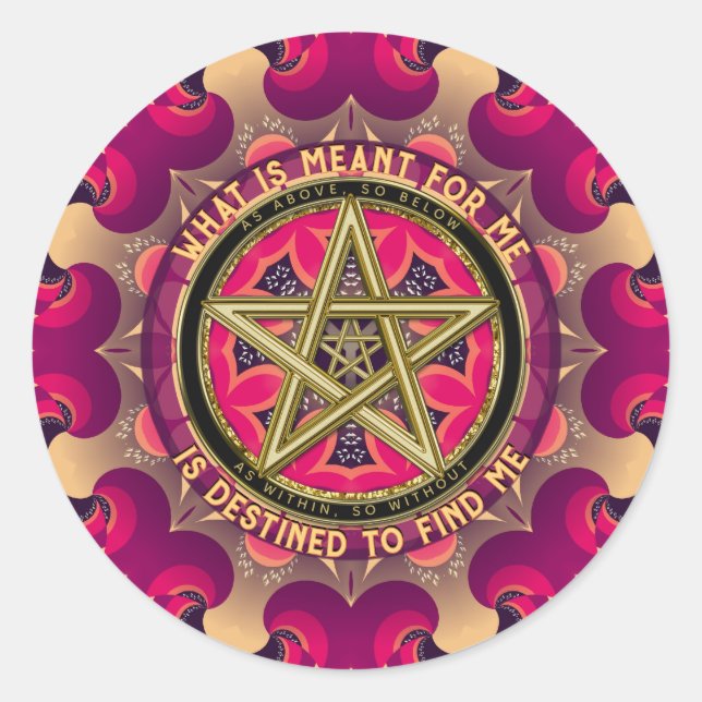 Pegatina Redonda Fated Gifts Love Soul Connections Affirmation (Anverso)