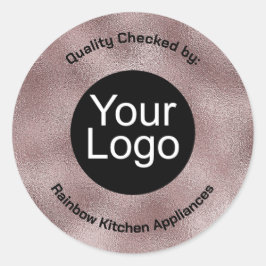 Pegatina Redonda Faux Dark Pink Metallic