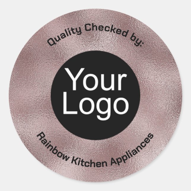 Pegatina Redonda Faux Dark Pink Metallic (Anverso)