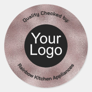 Pegatina Redonda Faux Dark Pink Metallic