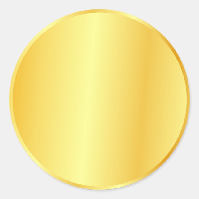 Pegatina Redonda Faux Gold Blank Elegant Template Personalizado Log (Anverso)