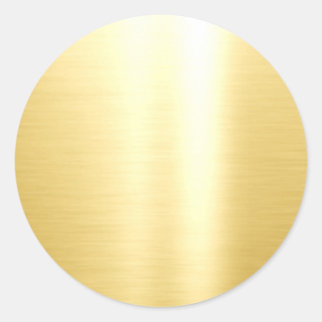 Pegatina Redonda Faux Gold Glamorous Blank Template Elegant (Anverso)
