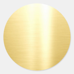 Pegatina Redonda Faux Gold Glamorous Blank Template Elegant