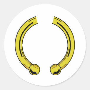 Pegatina Redonda Faux Gold Piecing