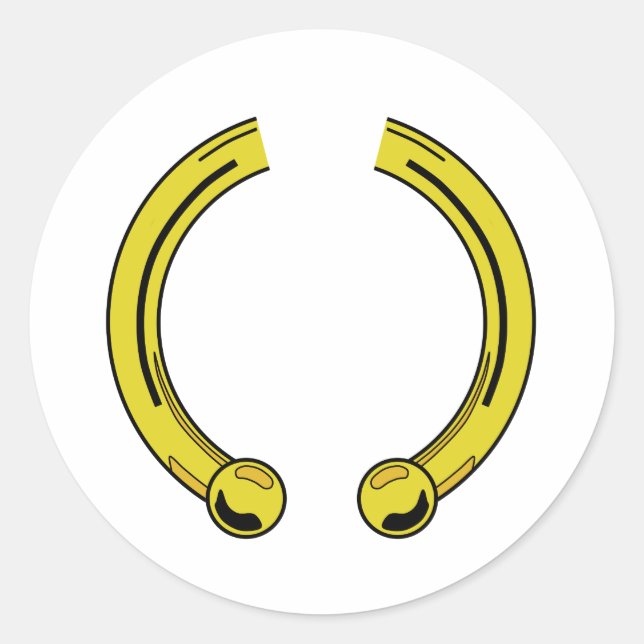 Pegatina Redonda Faux Gold Piecing (Anverso)