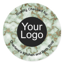 Faux Green Gold Marble