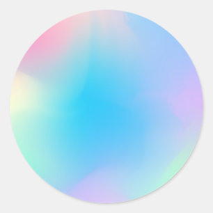 Pegatina Redonda Faux Holographic Pastel Personalizado Trendy Class