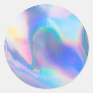 Pegatina Redonda Faux Holographic Personalizado Trendy