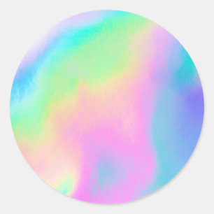 Pegatina Redonda Faux Holographic Personalizado Trendy