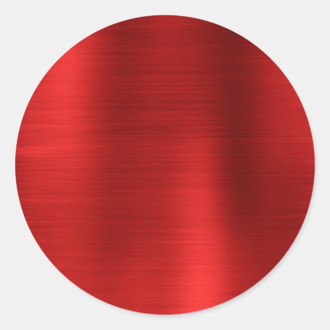 Pegatina Redonda Faux Metallic Red Blank (Anverso)