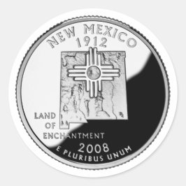 Pegatina Redonda Faux New Mexico State Quarter