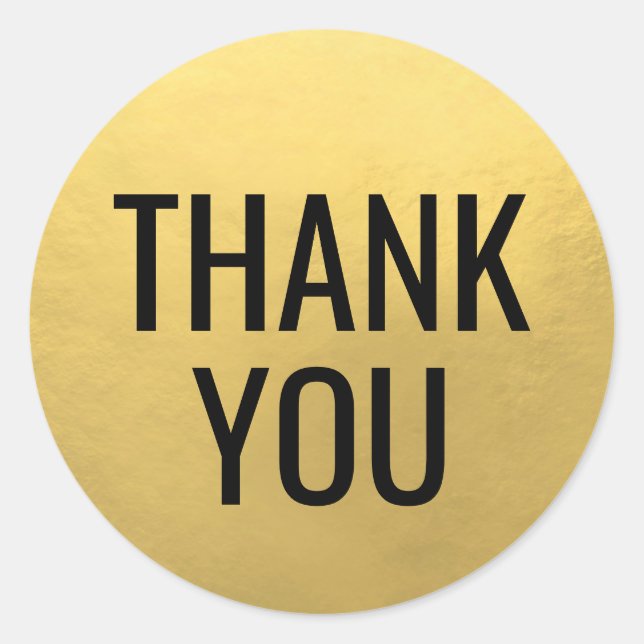 Pegatina Redonda Faux RELIEVE METALIZADO DORADO Black Script Callig (Anverso)