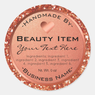 Pegatina Redonda Faux Rosa Gold Purpurina Productos para el cuidado